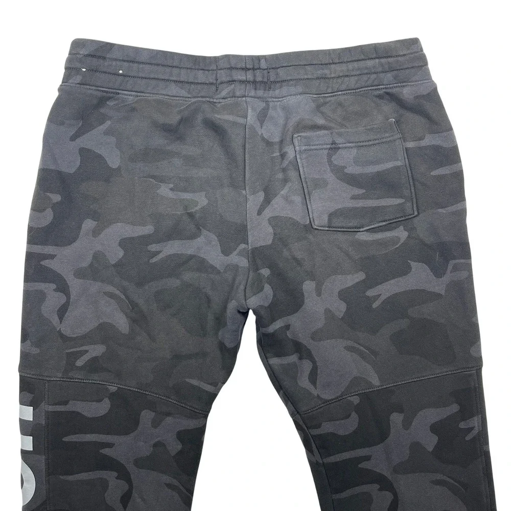 Hollister Joggers Mens M Black Gray Camo Reflective Graphic Fleece Sweatpant